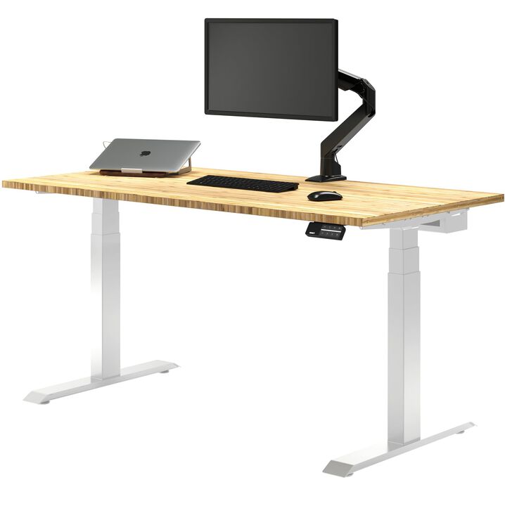 Desky Dual Bamboo Sit Stand Desk