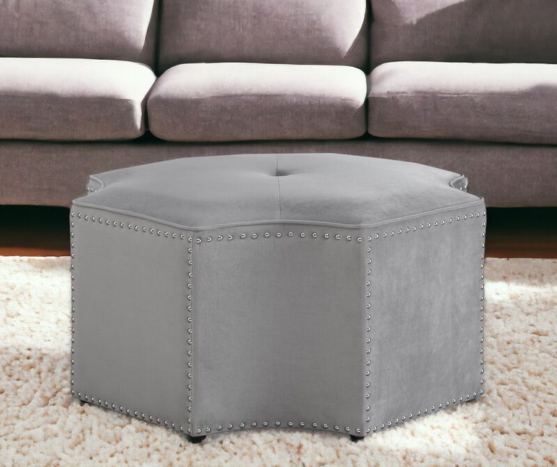 Velvet Tufted Octagonal Cocktail Ottoman – Modern Accent Furniture