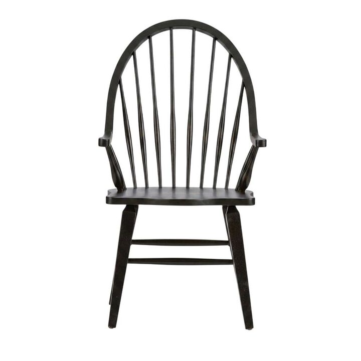 Liberty Furniture Windsor Back Armchair in Black with Elegant Tobacco Finish