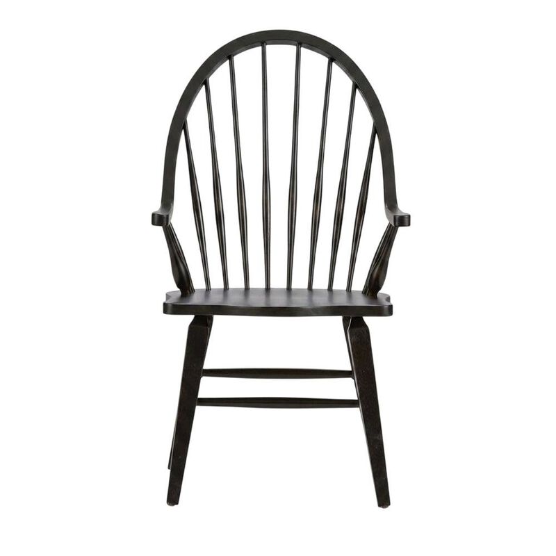 Liberty Furniture Windsor Back Armchair in Black with Elegant Tobacco Finish image number 0