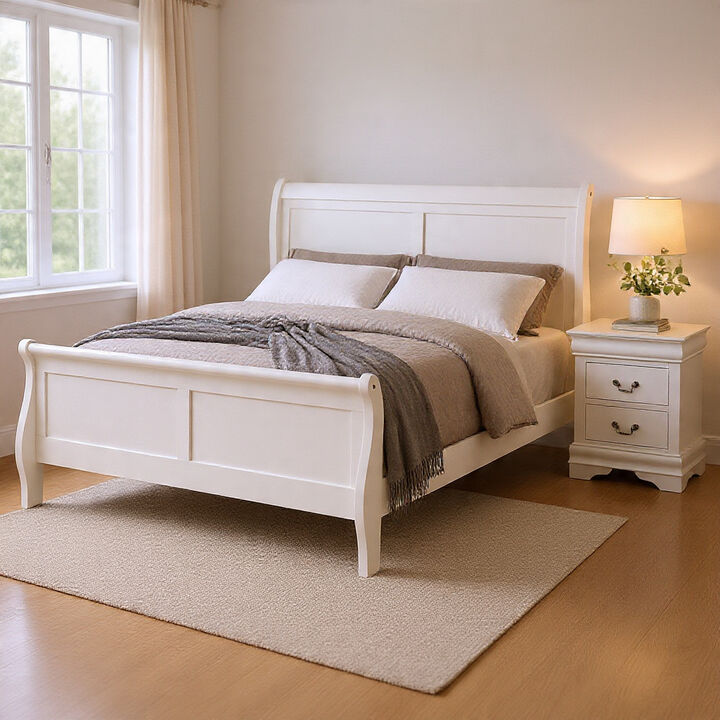 Bedroom Set, Wood, 2 Piece Set with Nightstand