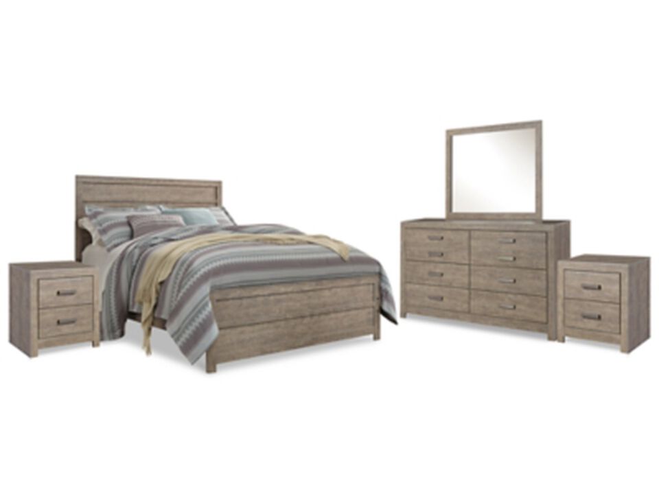 Culverbach Queen Bed with Mirrored Dresser and 2 Nightstand
