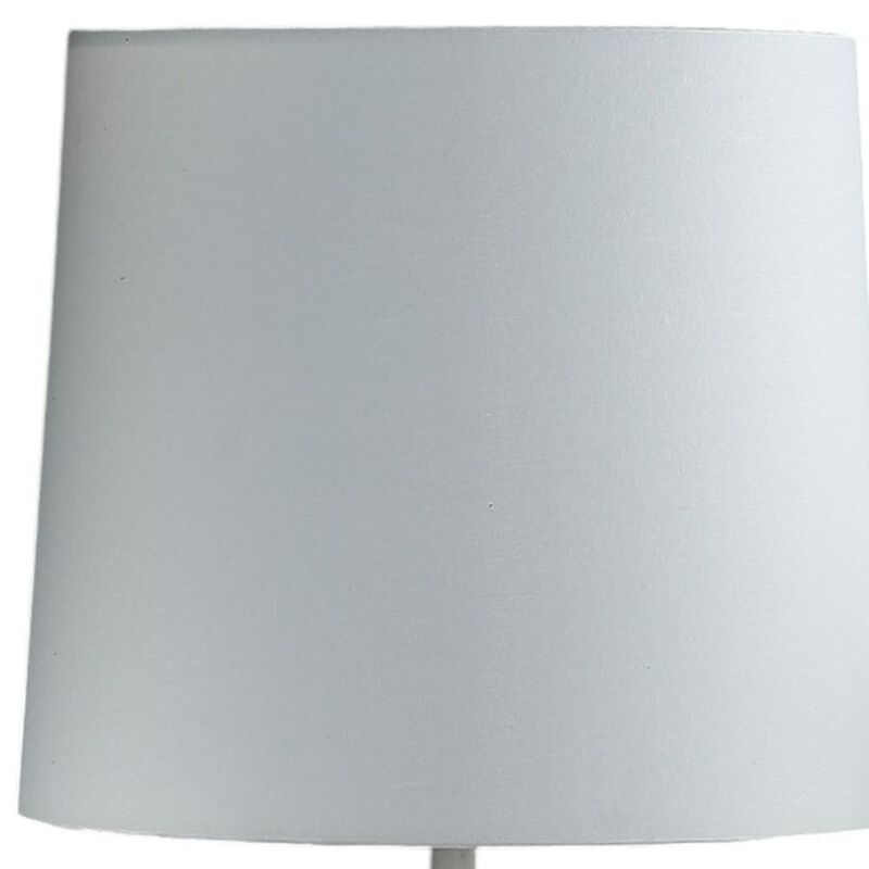 Hivvago 17" White Pineapple Table Lamp With White Empire Shade