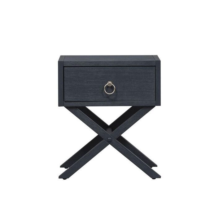 Liberty Furniture East End 1 Drawer Accent Table in Wirebrushed Denim