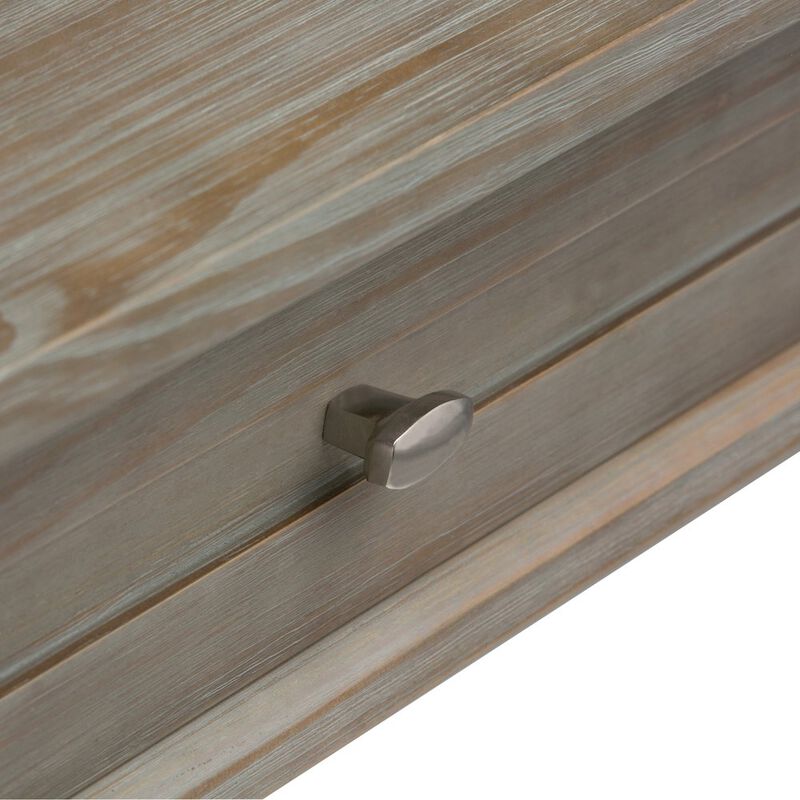 Simpli Home Warm Shaker Solid Wood Desk In Distressed Grey