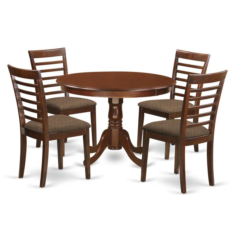 5 Pc set with a Kitchen Table and 4 Kitchen Chairs in Mahogany