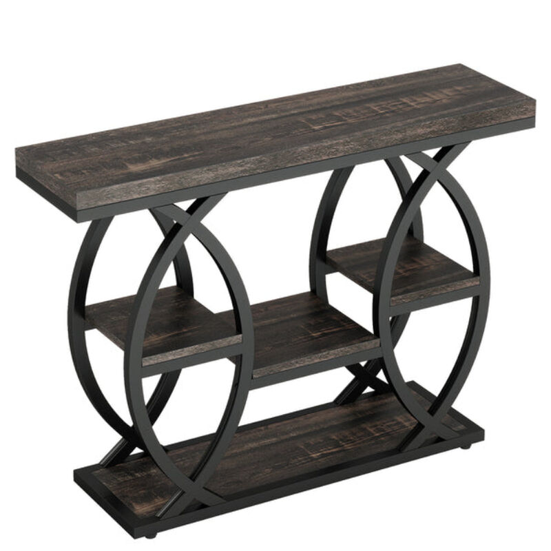 Sofa Console Table, 4-Tier Entryway Table with Storage Shelves image number 0