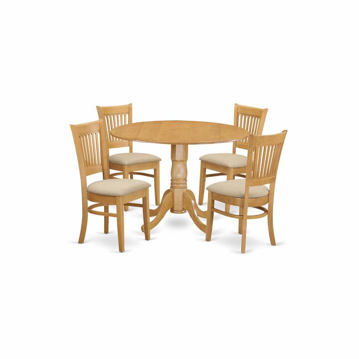 5 Pc small Kitchen Table set-drop leaf Table and 4 dinette Chairs