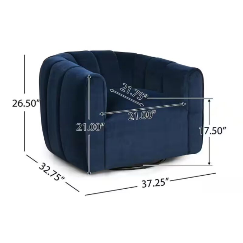 Merax Velvet 360&deg; Swivel Barrel Chair image number 2