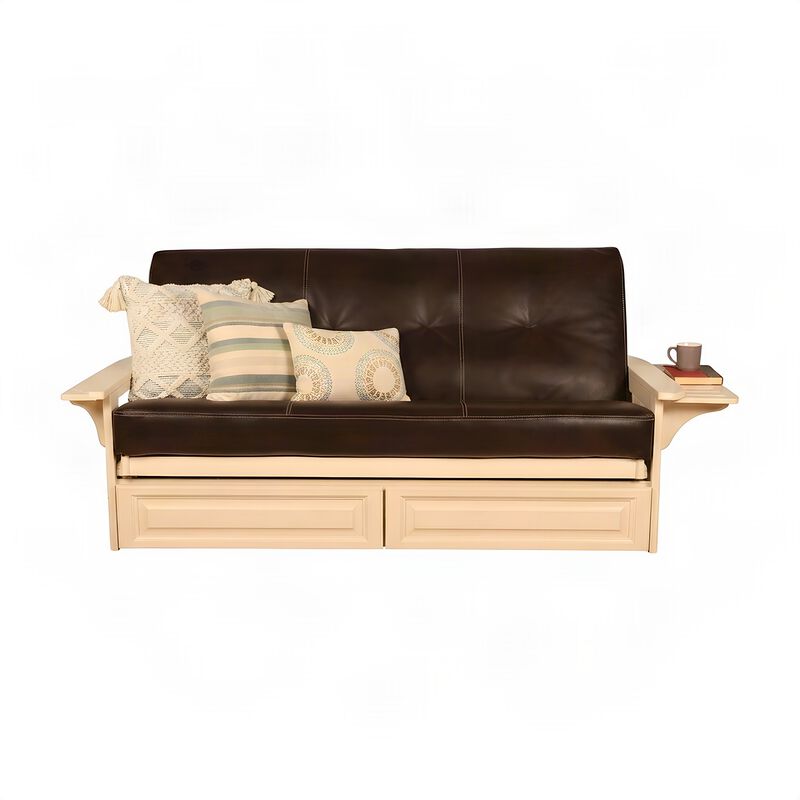 Phoenix Frame-Antique White Finish-Oregon Trail Java Mattress-Storage Drawers image number 3