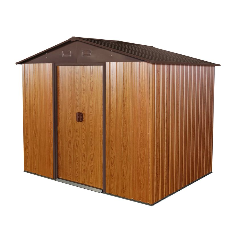 MONDAWE 6ft x 8ft Outdoor Metal Storage Shed with Metal Floor Base image number 0