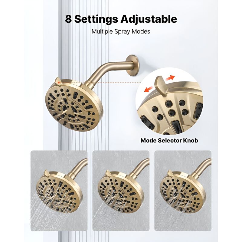 Complete Tub Shower Set with Rainfall Head, Handheld Spray and Tub Spout image number 4