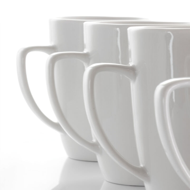 Elama Riley 12 Piece 12 Ounce Porcelain Mug Set in White