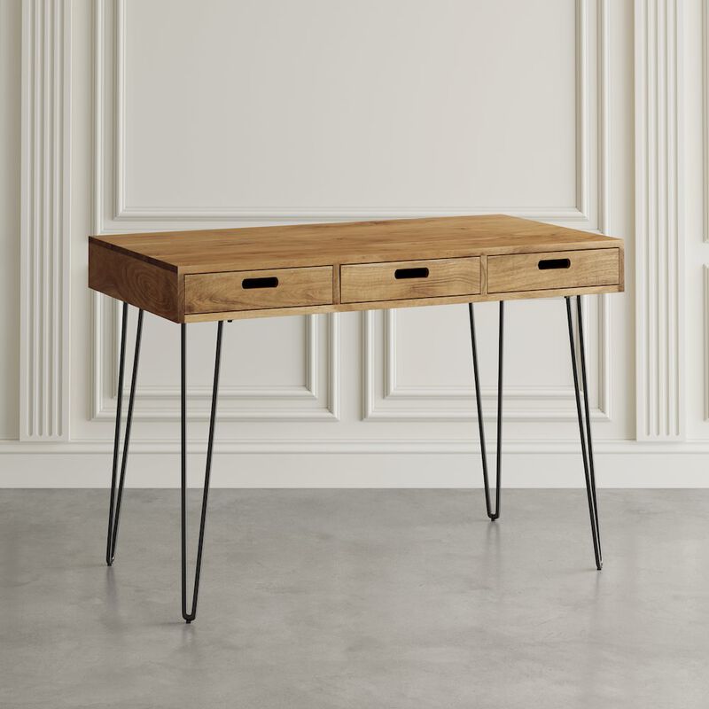 Jofran Rollins 52 Solid Acacia Dining Set with Four Backless Barstools