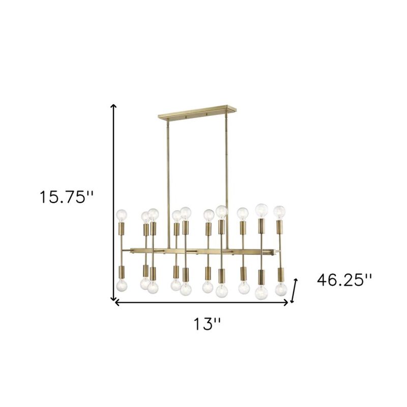 Hivvago Perret 20-Light Aged Brass Island Pendant