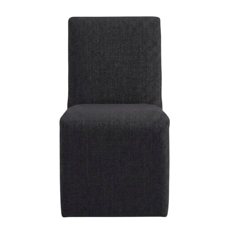 Wooden Upholstered Dining Side Chair with Cushioned Seat, Slate Blue image number 0