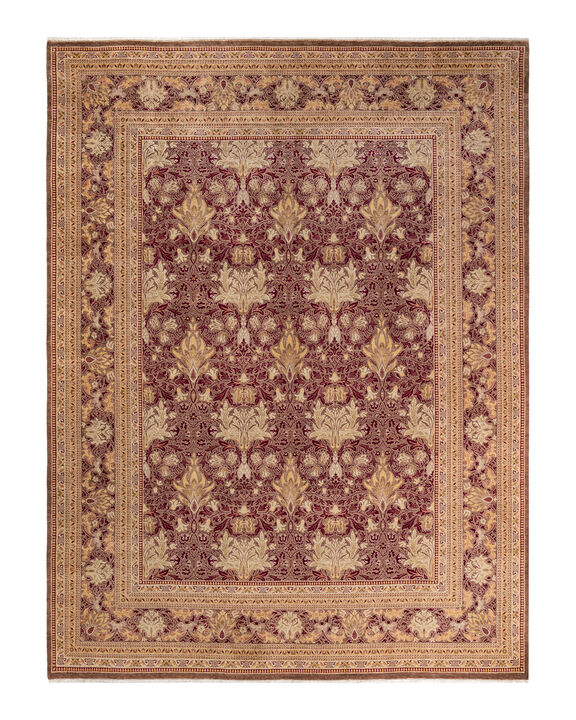 Eclectic, One-of-a-Kind Hand-Knotted Area Rug  - Brown, 8' 10" x 11' 10"