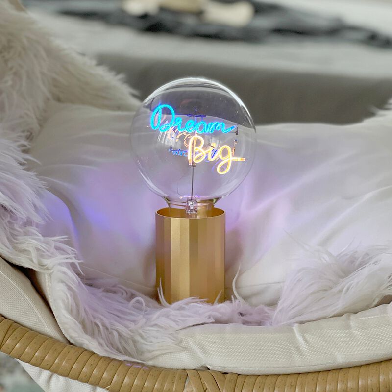 Bulb DREAM BIG Blue/ Amber with Base Table Lamp PORTABLE Pop image number 2