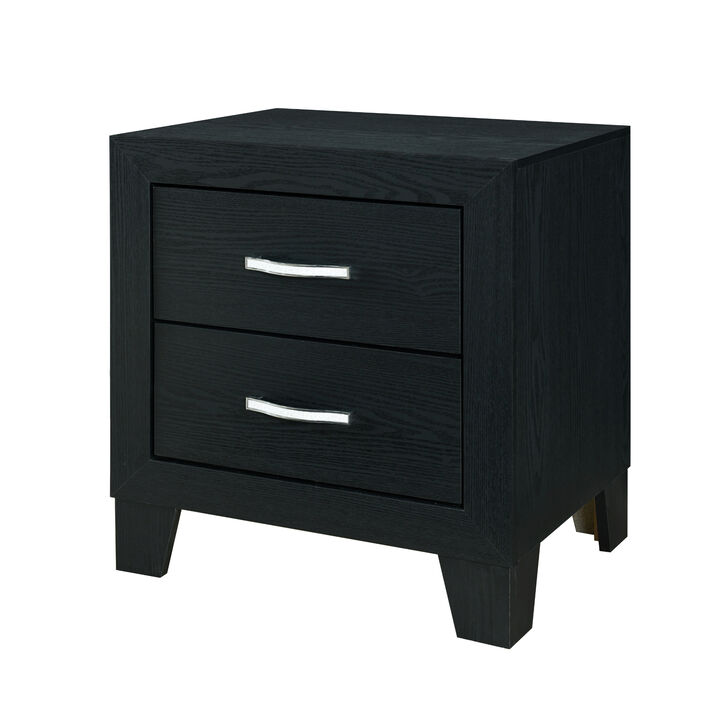 Reid Black Contemporary Nightstand