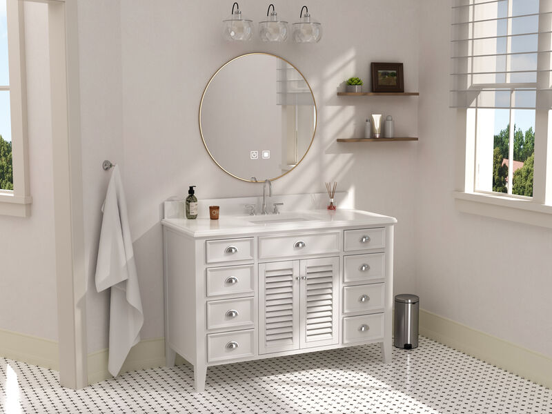 50 Inch Contemporary Style White Kalani Bathroom Vanity image number 5