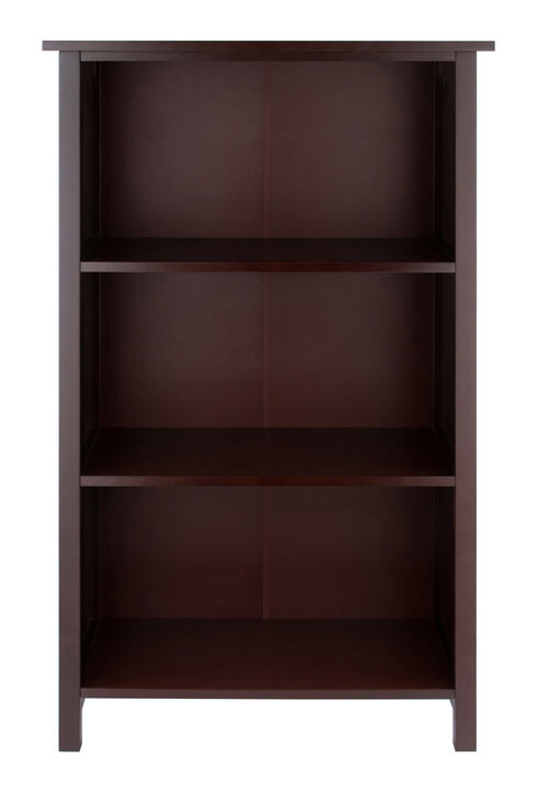 Winsome Milan Solid/Composite Wood 4-Tier Medium Storage Shelf or Bookcase, Antique Walnut (94328)