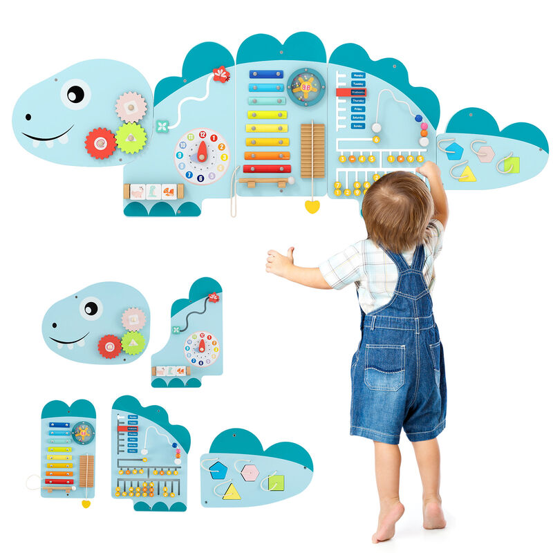 Dinosaur Busy Board 11-in-1 Activity Wall Panels for Education & Early Development image number 7
