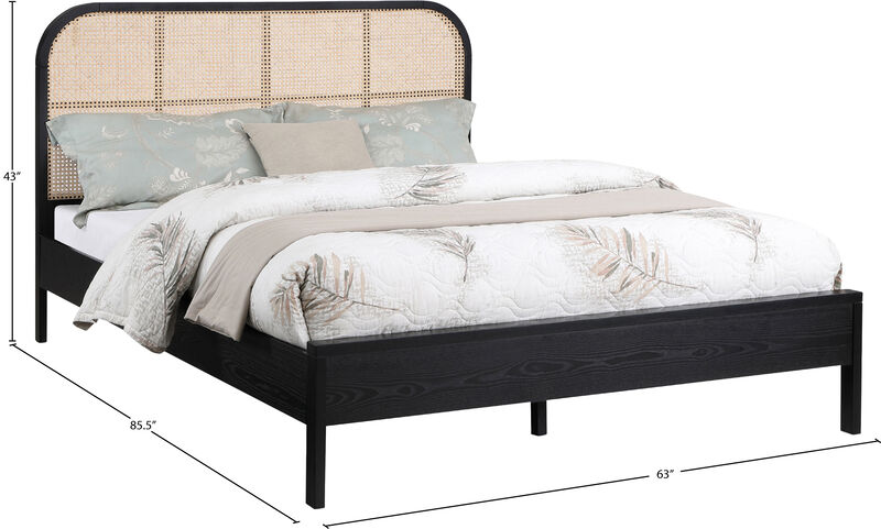 Meridian Furniture Siena Black Ash Wood Queen Bed image number 7