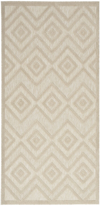 HomeRoots 2' X 4' Cream And Beige Geometric Indoor Outdoor Area Rug