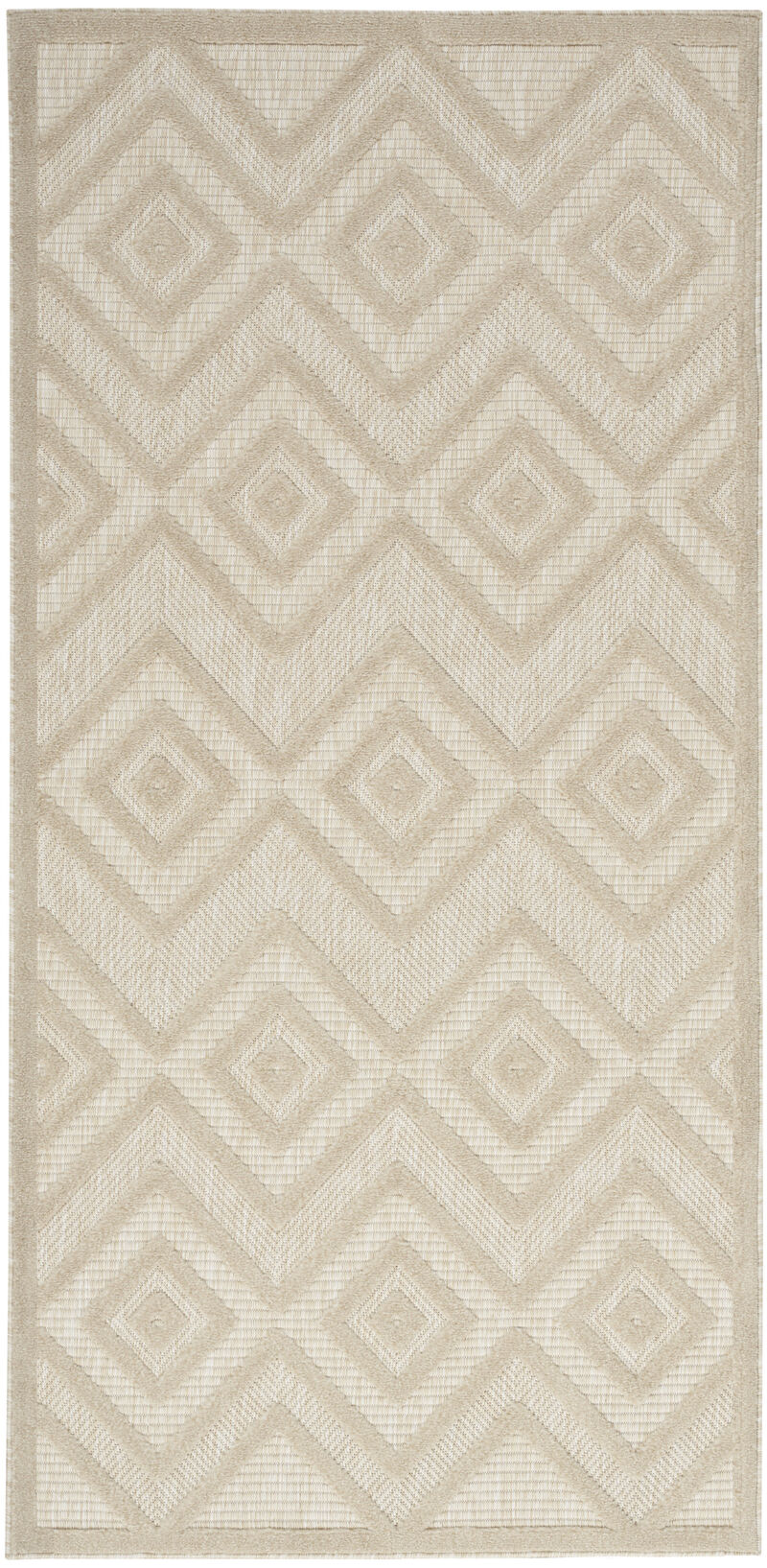 HomeRoots 2' X 4' Cream And Beige Geometric Indoor Outdoor Area Rug image number 0