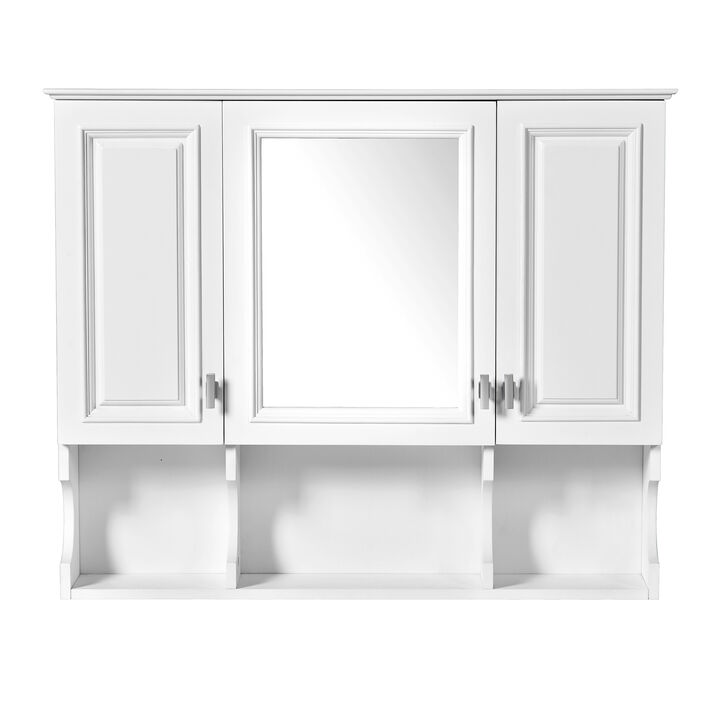 Wall Mounted Bathroom Medicine Cabinet with Mirror and Adjustable Shelves