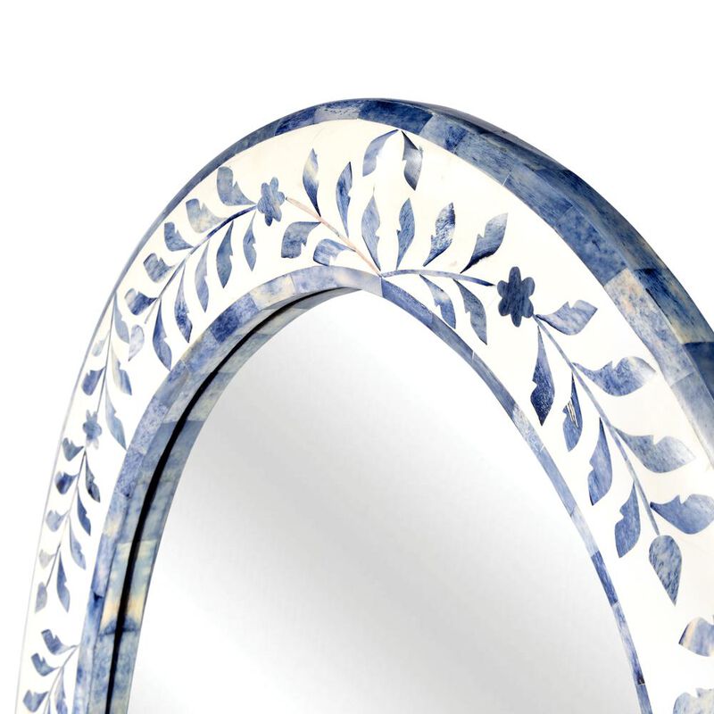 Butler Specialty Trubadur Bone Inlay Wall Mirrored, White and Blue image number 3