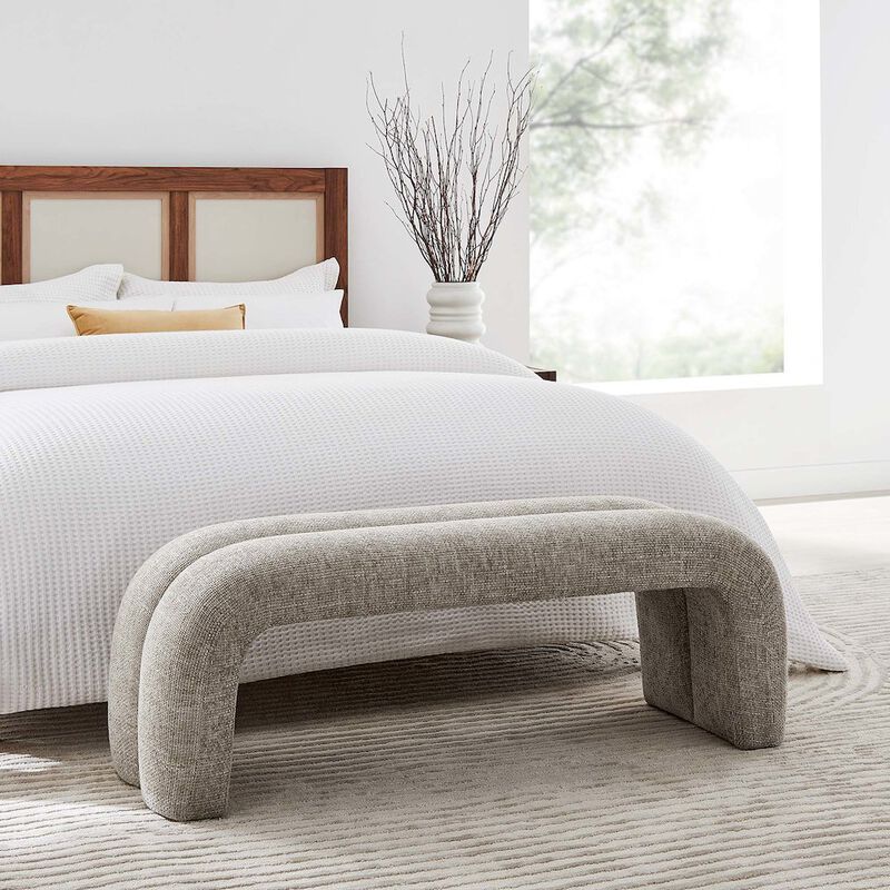 Dax 50.5" Chenille Upholstered Accent Bench image number 7