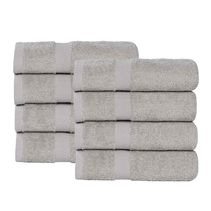 Absorbent Cotton Hand Towel Set of 8 for Bathroom, Spa and Kitchen Use