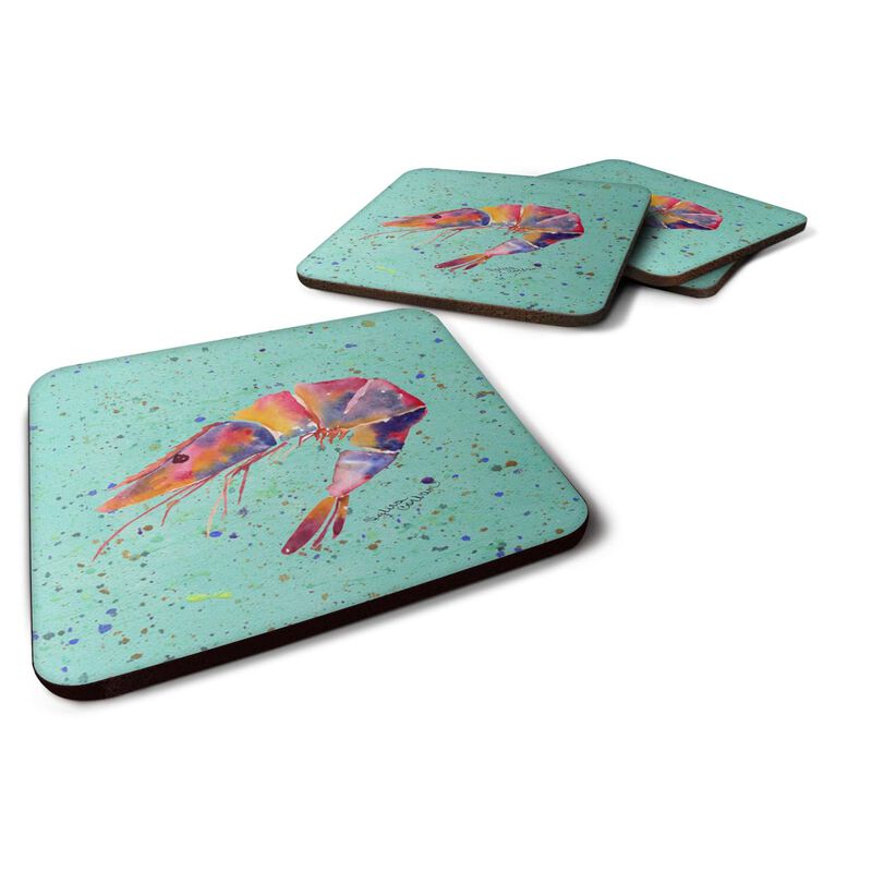 Caroline's Treasures 8464FC Shrimp Foam Coasters (Set of 4), 3.5 H x 3.5 W, Multicolor