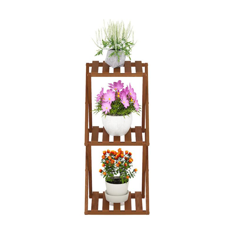 Outdoor Toolless Multipurpose Folding Display Shelf, Plant Stand, Side Table