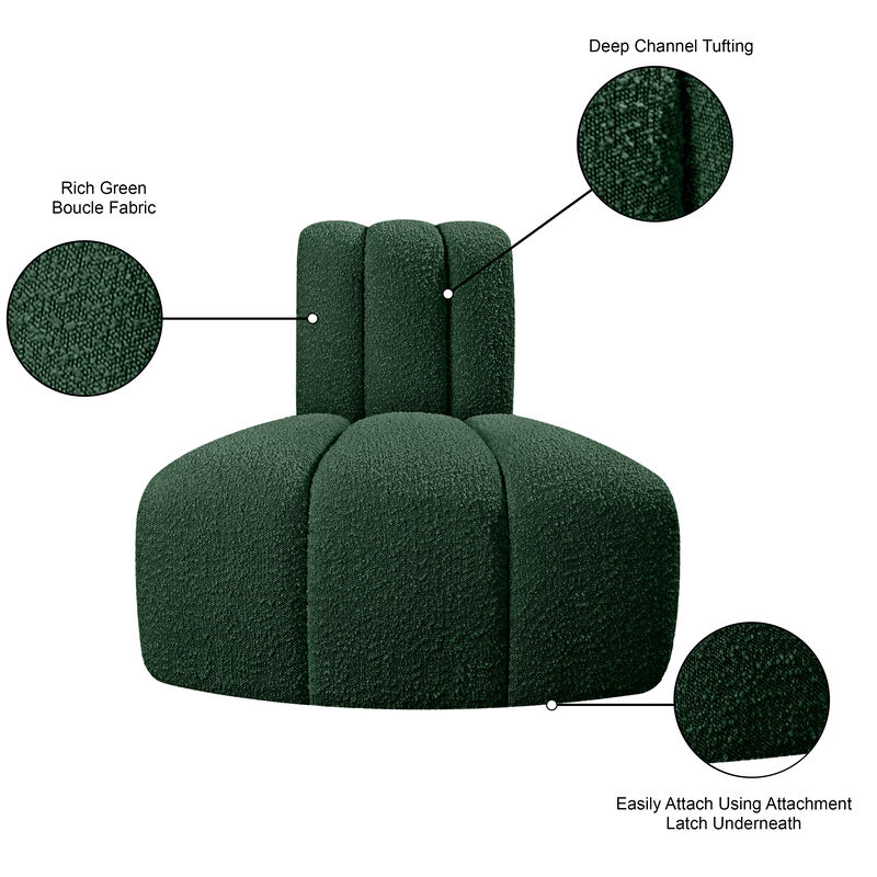 Meridian Furniture Arc Black Boucle Fabric Reverse Corner image number 8