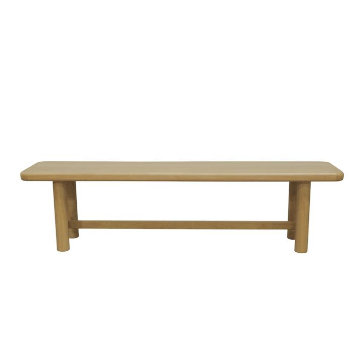Alpine Furniture Hudson Dining Bench, Light Oak