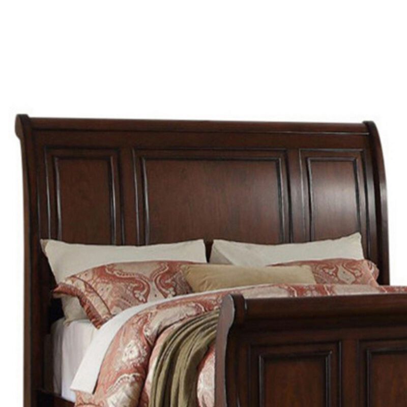 Queen Bedroom Set, Brown Wood, 3 Piece Set with 2 Nightstands image number 3