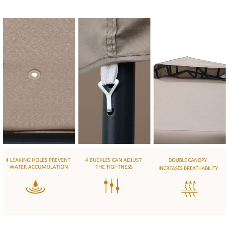 Freestanding Patio Gazebo &ndash; Outdoor Sun Shelter for Deck, Lawn & Garden