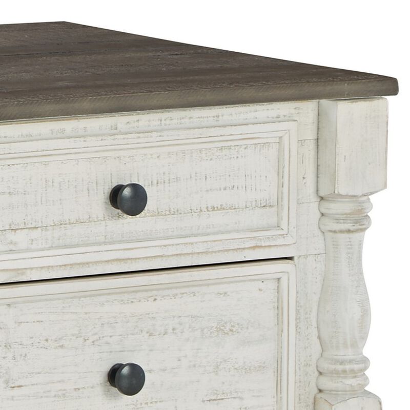 46 Inch Rectangular Lift Top Coffee Table, Faux Drawer Front, White, Brown image number 1