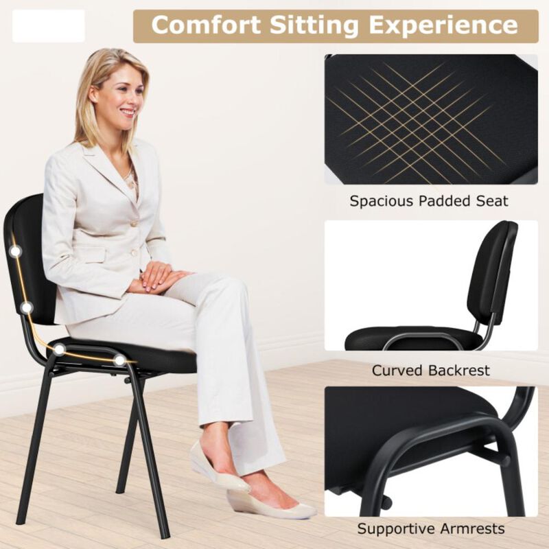 Hivvago 5 Pieces Elegant Conference Office Chair Set for Guest Reception-Set of 5