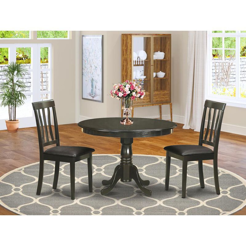 3 PC small Kitchen Table and Chairs set-Dining Table and 2 dinette Chairs.