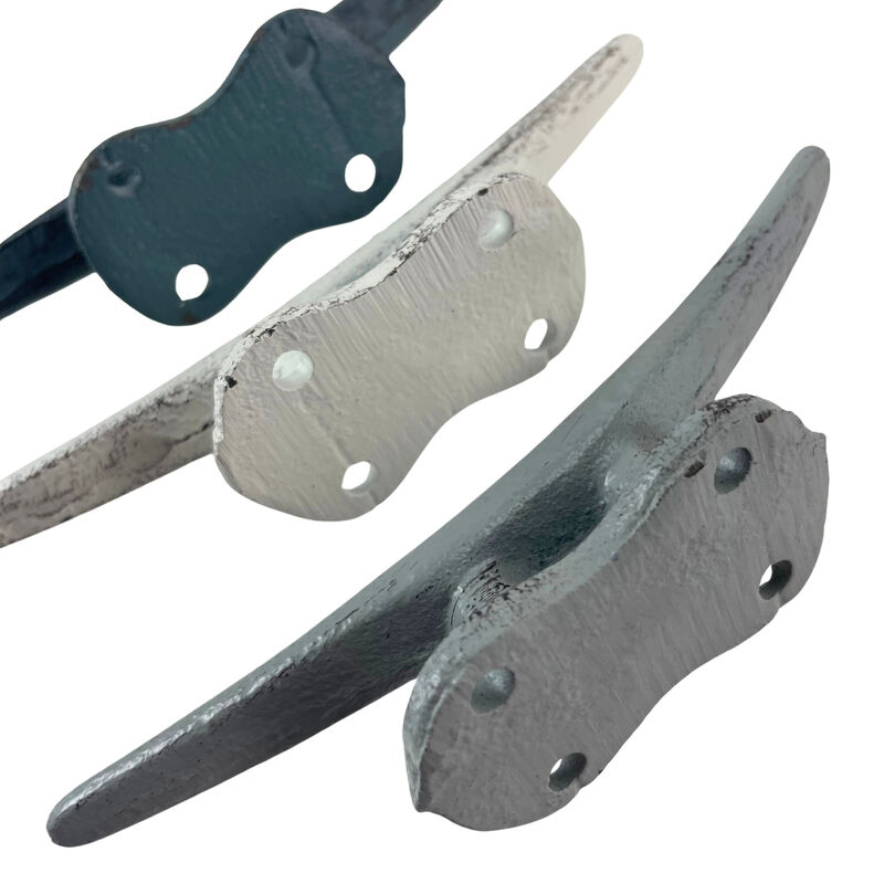 Set of 3 Cast Iron Boat Cleat Wall Hooks in Coastal Blue, Gray, and White &ndash; 5.5-Inch Decorative Nautical Hooks for Towel, Key, or Coat Hanging image number 3