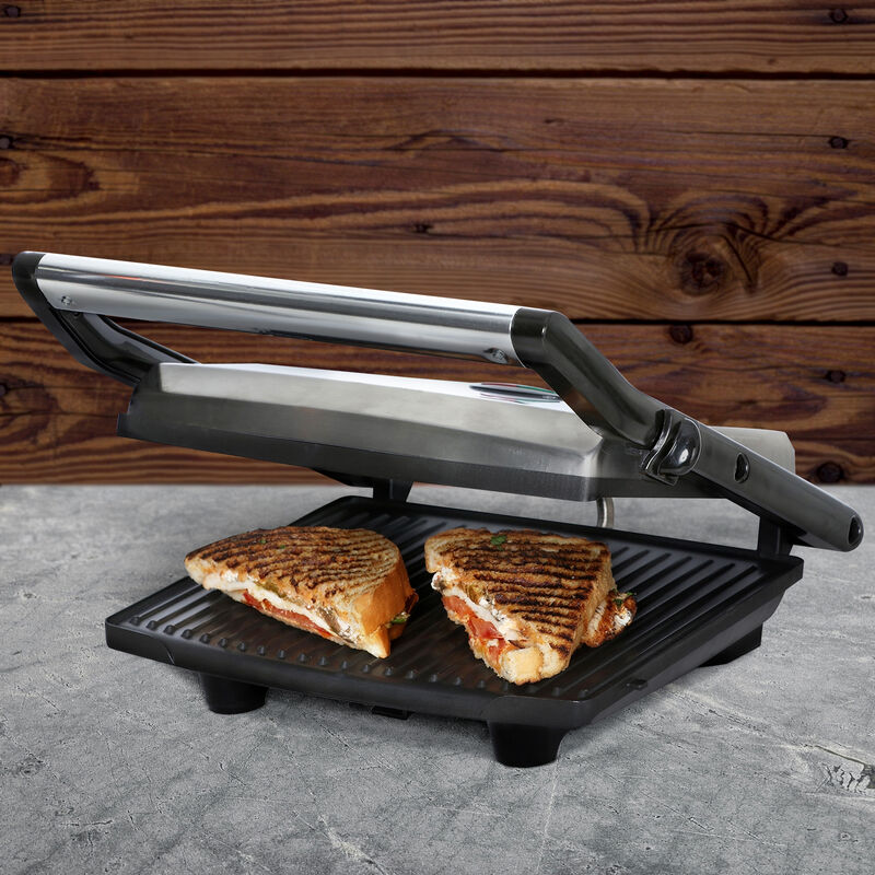 Brentwood Select TS-651 Compact Non-Stick Panini Press & Sandwich Maker, Stainless Steel