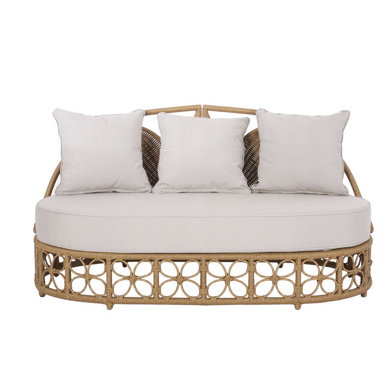 Merax Outdoor Sofa Daybed with 3 Pillows
