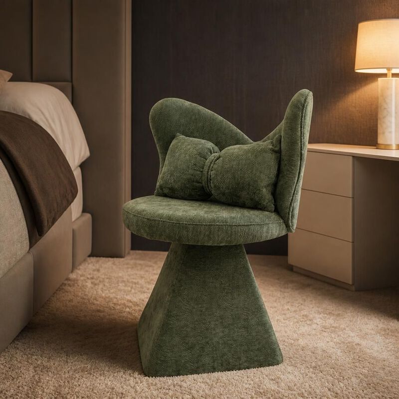 GOODSILO 360 Swivel Butterfly Back Vanity Chair Armless Accent Makeup Seating for Dining, Bedroom, Study and Recreational Use image number 3