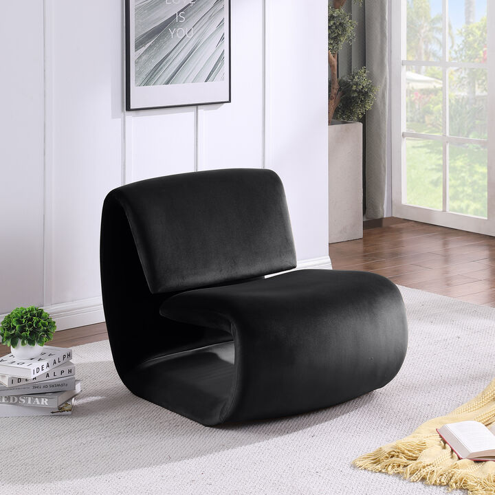 Meridian Furniture Nouveau Black Velvet Accent Chair