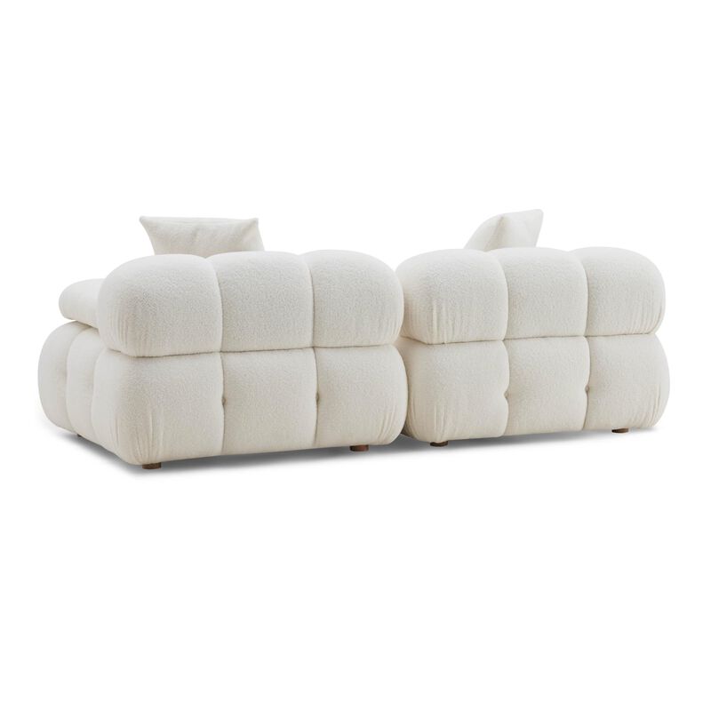 Casafoyer Calliope Cream Vegan Shearling Modular Loveseat image number 2