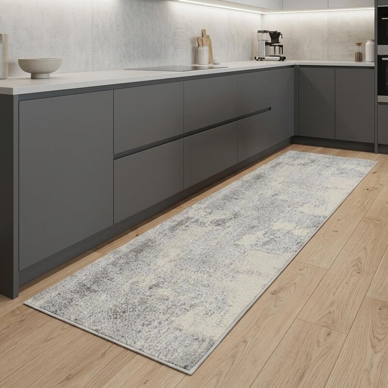 HomeRoots Abstract Non Skid Runner Rug image number 1
