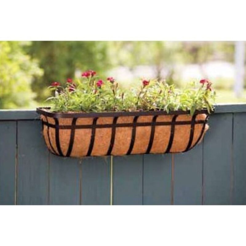 QuikFurn 30-inch Window/Deck Planter with Coco Liner in Black